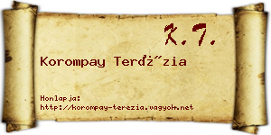 Korompay Terézia névjegykártya